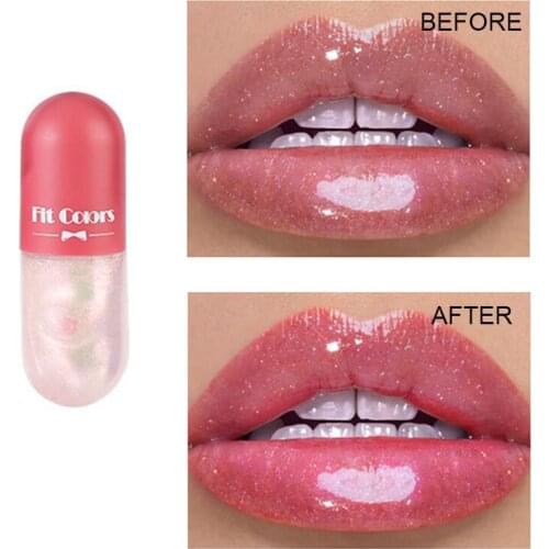 Crystal Lip Gloss Capsule Lip Oil Moisturizing Nourishing Reduce Lips Line Plumping Women Lip Balm Jelly Transparent Lip Makeup