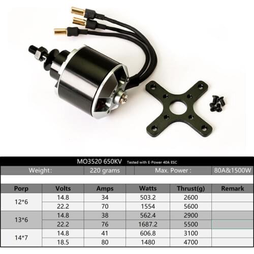 QX-Motor Metal MO 3520 650KV/880KV Brushless Motor For 4S/5S/6S Battery RC Model Quadcopter Accessories Hexacopter Multicopter