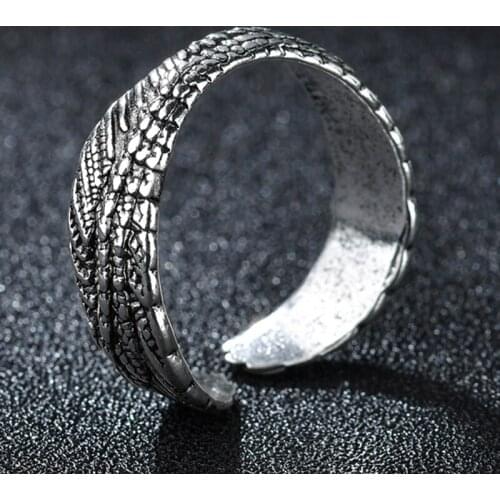 Adjustable Size Finger Ring Exaggerated Silver Color Opening Rings For Men Women Couple Engagement Party Jewelry Gift