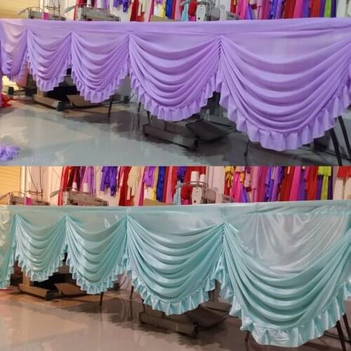 Luxury 20ft long wedding swag curtain backdrop for table skirt drops party banquet birthday decoration