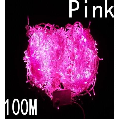 Pink colour 100 meter 800 LED Christmas Lights 8 Modes for Decorative Christmas Holiday Wedding Parties Indoor / Outdoor Use