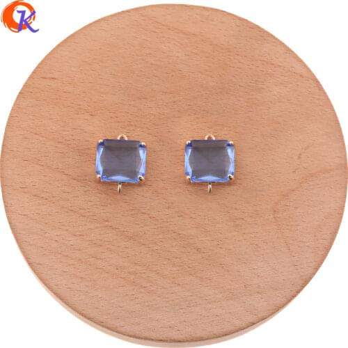 Cordial Design 30Pcs 14*17MM Jewelry Accessories/DIY Jewelry Making/Crystal Earrings Connectors/Hand Made/Earring Findings