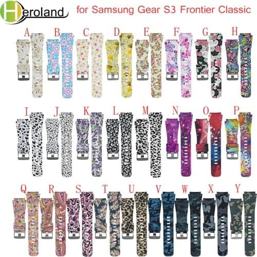 Sport Silicone strap for Samsung Gear S3 Frontier Classic Watch band Replacement Wrist Printing Pattern Smart Wristband Bracelet