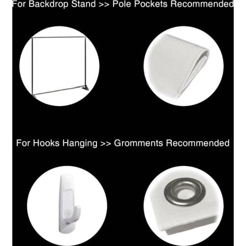 InMemory Backdrop Photography Additional Service Pole Pockets or Grommets