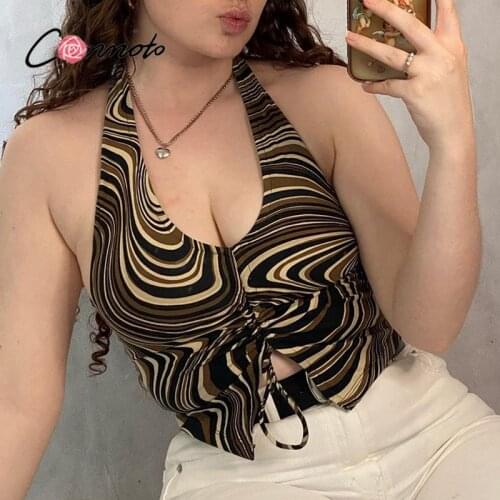 Conmoto Club pleated v-neck y2k tank top women Sexy bandage slim crop top summer Fashion sheath drawstring crop tank 2021