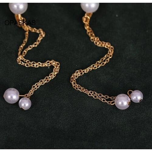 Womens Pearl Ear Clip with Long Tassel Fashion Personality Dainty Clips on Earring Dangle Clips Bridel Accessories PT