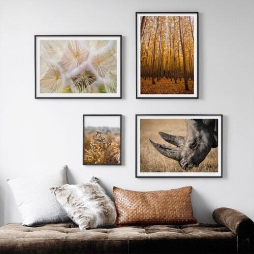 Animal Forest Dandelion Flower Nature Scenery Nordic Posters Wall Art Canvas Prints Painting Pictures For Living Room Home Decor