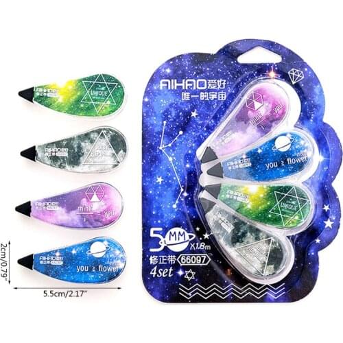 4Pcs Correction Tape Set Fantastic Star Sky Stationery Correcting Tool Student Gift School Supplies P82A