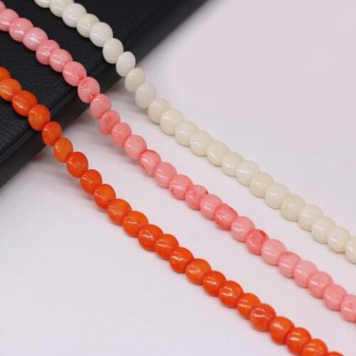 Natural Coral Beads Button-Shaped Isolation Bead For Jewelry Making DIY Necklace Bracelet Earrings Accessory