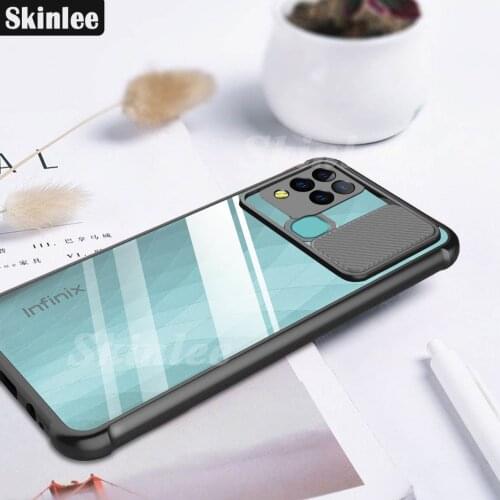 Skinlee Case For Infinix Hot 10 S Official Original Case Shockproof Clear With Soft Frame For Infinix Hot 10S Cover