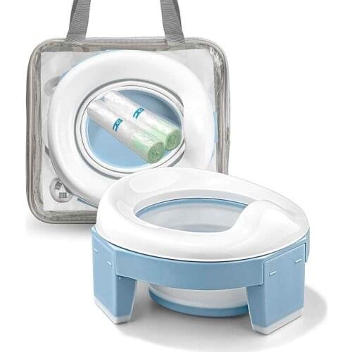 Baby Pot Portable Potty Training Seat for Toddler Kids Foldable Training Toilet for Travel with Travel Bag and Storage Bag