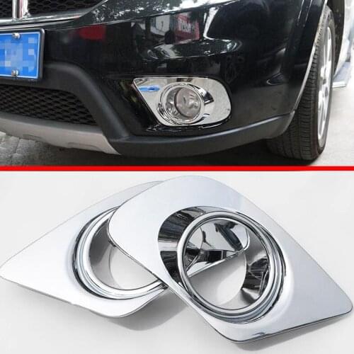 For Dodge Journey 2013 2014 2015 ABS Chrome Front Fog Light Lamp Cover Trim