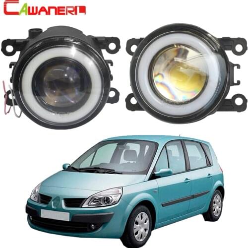Cawanerl For Renault Scenic II III 2003-2015 Car Styling H11 LED Fog Light 30W COB Angel Eye Daytime Running Light 12V 2 Pieces