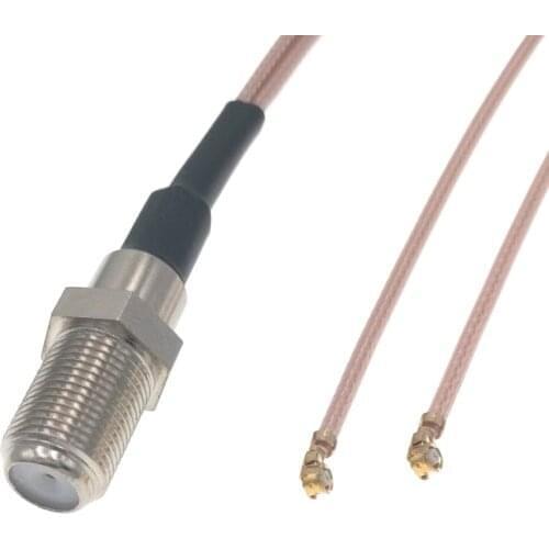 10PCS F To 2pcs U.FL/ IPX Connector F Female To 2pcs IPX Crimp RG178 RF Pigtail Cable 30CM