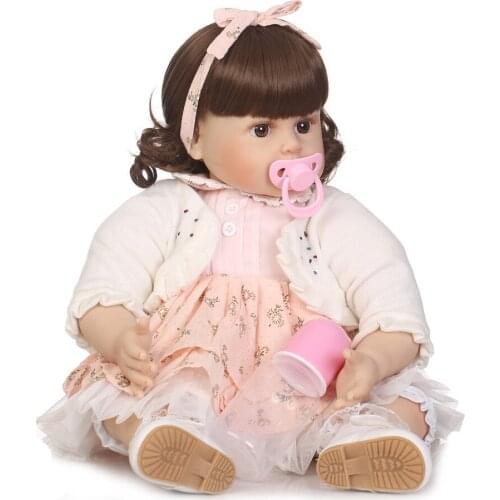 22" NPK reborn silicone babies dolls delicate npk reborn white skin angel girl reborn dolls kids lovely birthday gift bonecas
