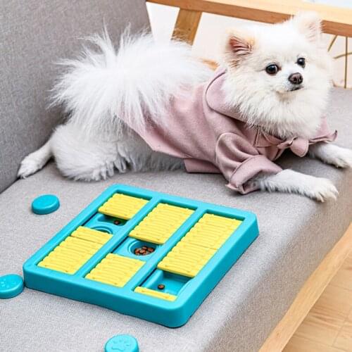Square Puzzle Pet Food Plate Pet Interactive Toys Pet Cat Bowl Dog Spilled Food Ball Educational Slow Food Dog Toy Pet Supplies