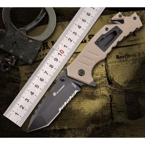 LAOGOU Tactical Survival Camping Knife High Quality G10 Handle Folding Hunting Knife Multifuntion Jungle Pocket Knife