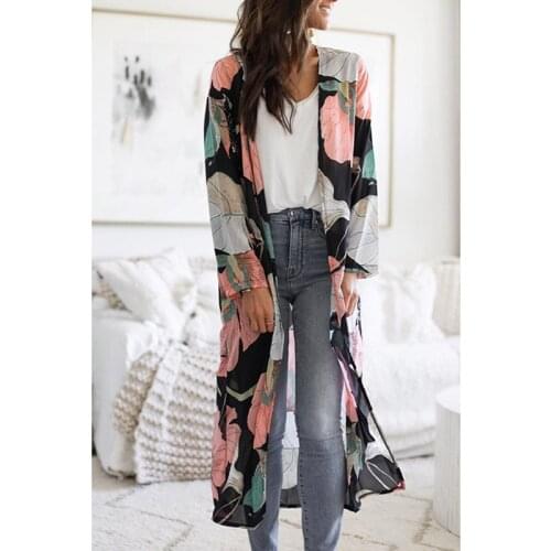 Summer 2019 Printed Blouse Long Length Womens Tops and Blouses Sunscreen Shirt Long Sleeve Chiffon Blouse