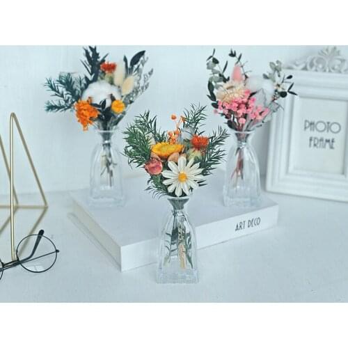 1set Real Dried Natural Preserved Pine Tree,Decorative Eternal Pine Branches DIY Cotton Daisy Christmas Decoration,Home Decor