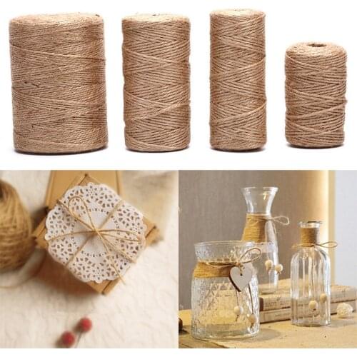 Natural Jute 50m/80m/100m Burlap String Wrapping Cords Thread Scrapbook Tool Double Hemp Rope Paper Album Craft Decor