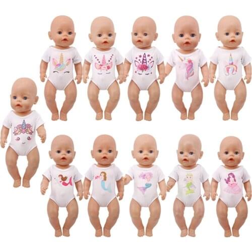 Doll Clothes Unicorn Mermaid Swimsuits 18 Inch American&43CM Reborn Baby New Born Zaps Generation Cut Doll Accessory Girls Toys