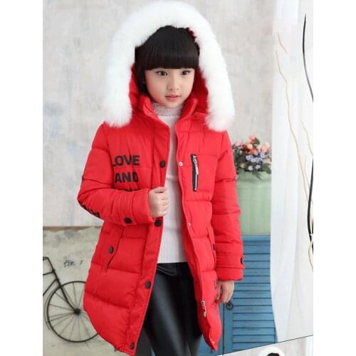 2020 New Winter Clothing Teens Girls Jackets Coat Girls Letter Hooded Childrens Thicken Jacket Kids Cotton-Padded Clothes Warm