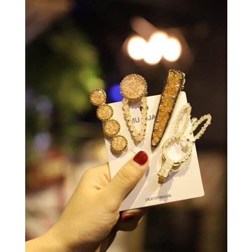 New Arrival Fashion Popular Crystal Hairpins Colorful Crystal Duckbill Clips For Women Girls Headwear Hair Accessories