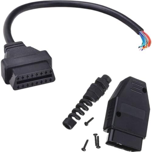 OBD2 (M+F) Male + 16 Pin Female Open Extension Connector Cable Assembly OBD 2 OBD II Diagnose Adaptor J1962 Free Ship