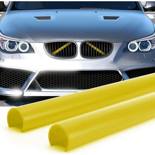 2pcs Car Grill Bar V Brace Wrap For BMW E60 Yellow ABS Plastic Exterior Accessories Car Stickers Durable