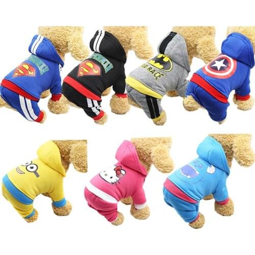 Cartoon Print Pet Dog Clothes Winter Warm Dog Coat Jacket for Small Dog Yorkie French Bulldog Teddy Costume Hooded Pets Clothing