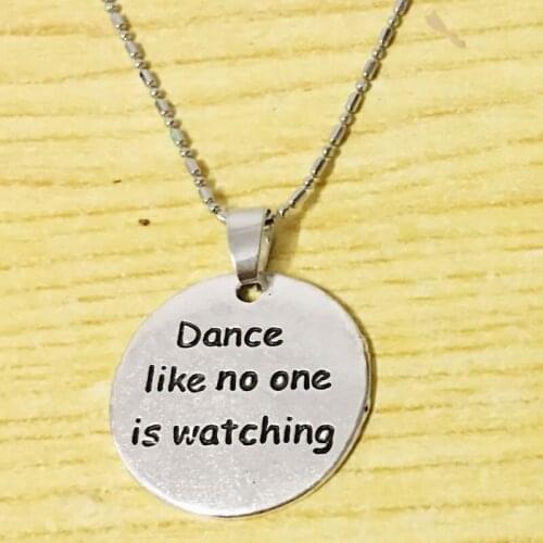 2pcs Dance Like No One Is Watching Engraved Necklace Dancer Lover Ballet Girls Birthday Graduation Dancing Gift