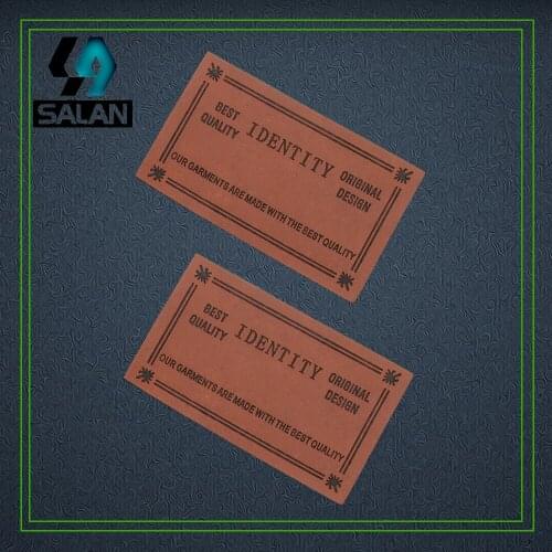 Customize clothes bids received water wash standard customize cloth quality denim leather card customize leather labels LL001