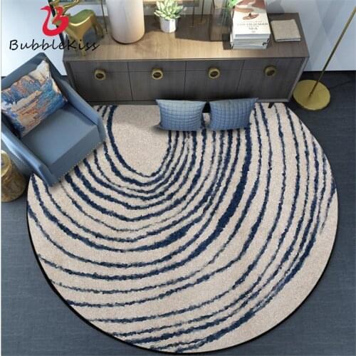 Simple Gray Area Rug Home Decor Irregular Curved Line Pattern Round Carpets For Living Room Carpet Kids Room Computer Chair Rugs