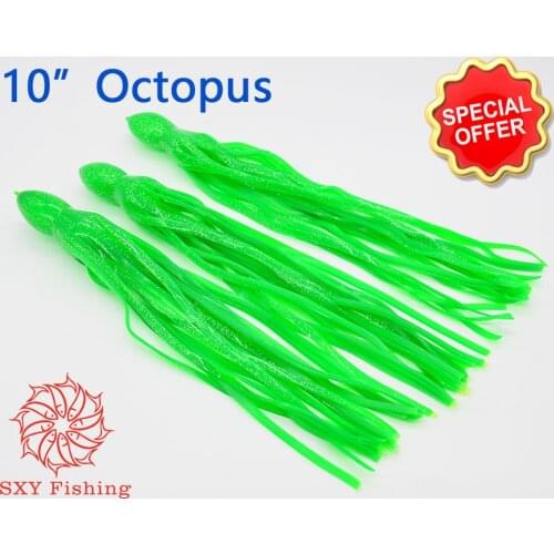 SXY FISHING 10 Inch Octopus Squid Seawater Fishing Bait Trolling Bait Bionics Squid Lure Bionics Octopus Bait Multiple colors 4