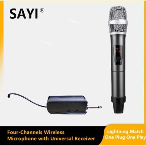 SAYI PRO-M3 Single Channel Wireless Microphone UHF Metal Handheld Chargeable Receiver for Karaoke KTV Living Conference