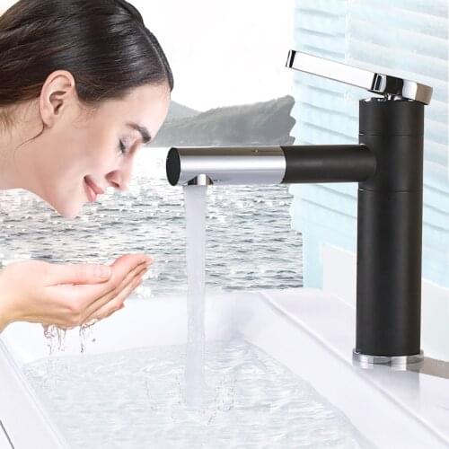 Basin Faucets Brass Bathroom Faucet Vessel Sinks Mixer Vanity Tap Swivel Spout Deck Mounted White/Black Color Washbasin Faucet