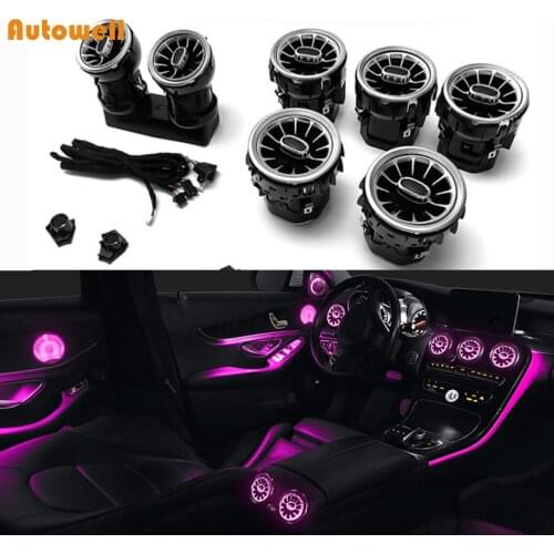 LED turbine air vent Car air condition vent decoration ambient light C class w205 2016 front rear air vent rear ambient lamp