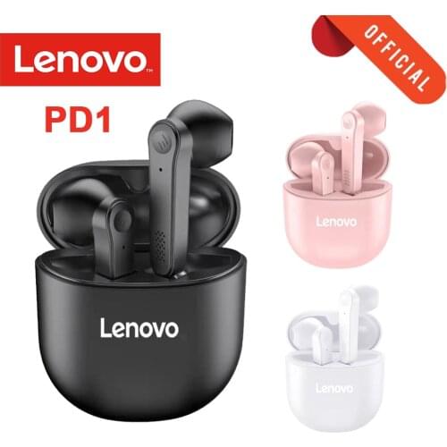 Lenovo PD1 TWS Earphones BT 5.0 Headphones True Wireless Earbuds with Touch Control Semi-in-Ear Binaural Type-C with MIC