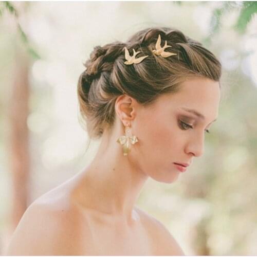 New Colorful Swallow Bird Style For Bridal 2Pcs/set Barrettes Hairpins Hair Jewelry Accessory Hair Clip Bridesmaid Wedding Party