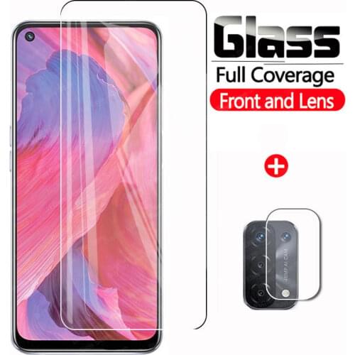 2 in 1 Screen Protective Glass for Oppo A74 A54 5G Tempered Protector Camera Lens Film for Oppo A 74 54 Protective Glass