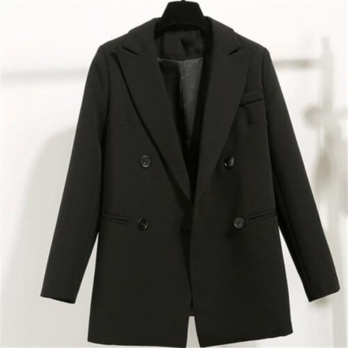 Work Spring Outwear Cloth Sungtin Long Black Oversized Blazer Women Office Lady Loose Fashion Autumn Solid Business Blazer