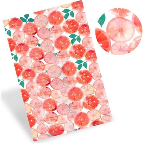 AHB 22*30cm 1pc Faux Leather Sheets Cartoon Fruits Flower Printed Synthetic Leather Fabric Handmade Craft Material DIY Hair Bows