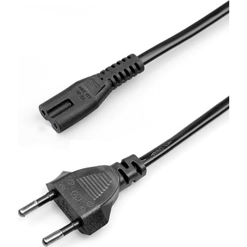 2-Prong Pin AC EU US Power Supply Cable Cord High Quality Lead Wire 2-Pin Power Cable For Desktop Laptop Electric Fans