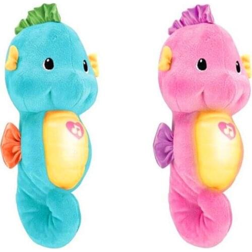 2020 Seahorse newborn blue pink Music Baby Plush Doll sound light comfort toy