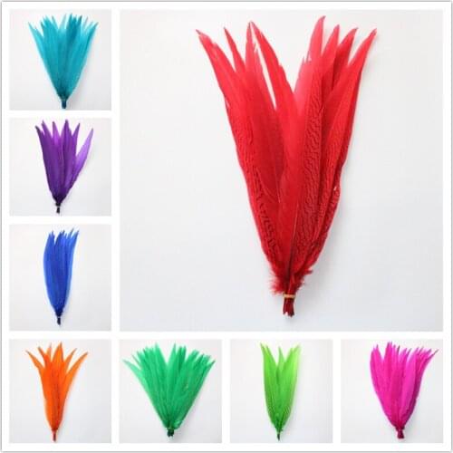 Beautiful 100pcs/lot 45-50CM Silver Pheasant Tail Feathers Wedding Decorations lady amherst white silver chicken feathers plume