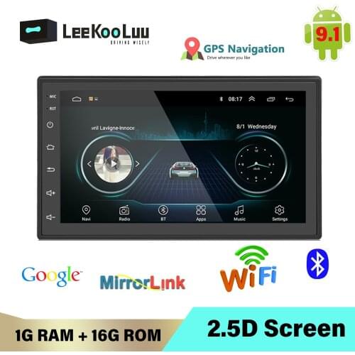 LeeKooLuu 2 Din Car Radio Mirror Link Android 9.1 Autoradio Rear Camera USB SD AUX 2Din Autoradio Central Car Multimedia Player
