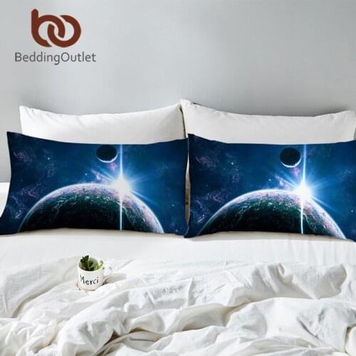 BeddingOutlet 3D Galaxy Pillowcase Decorative Bedroom Close to Nature Bed Pillow Cover Universe Pillow Case Bedding One Pair