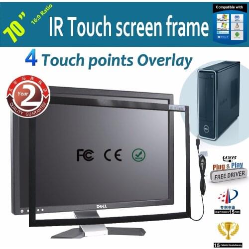FREE SHIPPING 70" IR Touch Screen Frame With 4 Points Quick Response, Anti-Sunlight For Interactive Table / Wall
