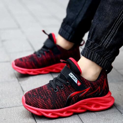 Brand Kids Sneakers Boys Running Shoes Big Children Shoes Breathable Mesh Sport Shoes Cushion Basket Flats Anti-slip Girls Tenis