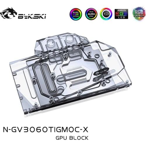 Bykski GPU Water Block for GIGABYTE Geforce RTX 3060 TI EAGLE / VISION / GAMING OC PRO 8G,N-GV3060TIGMOC-X